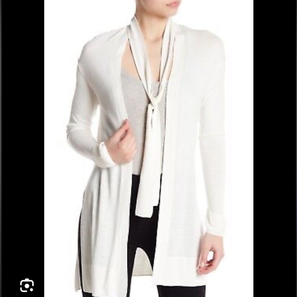 Brochu Walker White Tie Neck sweater - Picture 1 of 5